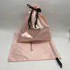 Smoothly Silk Hair Bags Cloth Shoes Jewelry Packaging Gift Wrappling Bright Satin Dustproof Drawstring Pouch Custom Print 220704