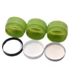 Dia.68mm PET Glossy Green Eye Cream Packaging Bottle Plastic Scrow Cap Cosmetic Container Empty Hair Wax Pot Food Candy Flower Tea Jars 100ml 100g