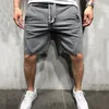 Wild Style Solid Color Ripped Short Pants Jogger Workout Shorts Men 220610