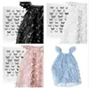 2022 Zomer nieuwe vlinder 3d geborduurde chiffon girls jurk schattige zussen vliegende mouw jurk tule sling prinses jurk 12m-6TCX220514