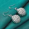 925 Sterling Silver Coral Flower Dangle Boucles D'oreilles Pour Charme Femmes Bijoux De Mode De Mariage Fiançailles Fête Cadeau