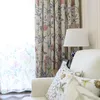 Curtain & Drapes Flower And Bird American Country Print Living Room Bedroom Balcony Bay Window Imitation Cotton Linen CNCurtain