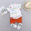 Cute Baby Boy Clothes Summer Set Cartoon Dinosaur Print Camicia a maniche corte + pantaloni per 1 2 3 4 anni Kid Toddler Outfit 220516gx