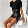 Ceintures en cuir synthétique polyuréthane noir boucle de ceinture Corset femmes printemps mode mince Streetwear élégant dames Corsets livraison directe accessoires Dhrac
