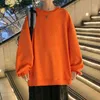 Single Road Mens Crewneck Sweatshirt Men 2022 Spring Oversized Sweatshirts Male Japanese Streetwear Women Unisex Orange Hoodie G220713