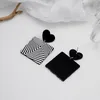 Stud Fashion Black White Square Pendant Acrylic Earrings Heart Geometric Charms Ear Jewelry Gifts For Women GirlsStud Odet22 Farl22