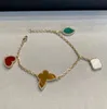 High Classic Lucky Clover Браслет 925 Серебряное серебро браслеты Agate Shell Brand Designer Bangle для женских и девочек свадебные подарки по случаю дня рождения