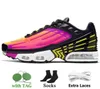 2022 TN Plus 3 kvinnor Mens Running Shoes Tuned Grey White OG Black Light Bone Laser Blue Green Aqua Rainbow Red TNS Trainers TN3 Runners Sport Sneakers