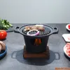 Mini BBQ Grill Fornello ad alcool giapponese Una persona Home Barbecue senza fumo Piastra da forno per esterni Fornello per arrosti Utensili per carne 220809