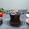 Mini churrasqueira churrasqueira alcoólico japonês fogão de uma pessoa em casa sem fumaça churrasqueira forno ao ar livre Ferramentas de carne de fogão 220809