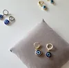 Charm Evil Eye Vintage Lucky Turkish Orecchino per uomo Donna Arcobaleno Smalto Crystal Round Party Wedding Earring Accessori per gioielli