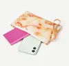 100pcs DHL Marbled PU coin purse handle bags Waterproof mobile phone bag for women