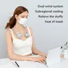 JISULIFE Tragbarer USB-Halsventilator, 360° verstellbar, ohne Flügel, wiederaufladbar, flexibler Schlauch, freihändig, rund 220505