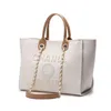 مصمم حقيبة مسائية برانش رسالة CC Beach Tote Canvas Pearl Luxury Shopping Large Truction Handbag Women Handbags Label Backed Ladies Satchel E5HZ