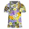 Summer Man art Short Sleeve O Neck T Shirts 3D Printed Flowers beautiful Colorful Drop 220623
