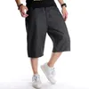 Summer Plus Size 30- Pantaloncini di jeans hip-hop neri a gamba larga Pantaloncini di jeans maschili Swag Baggy Men Denim 220328