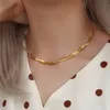 18K Gold Plated Waterproof Braided Herringbone Chain Necklace Bracelets Set Wholesale Stainless Steel Jewelry For Women 220812