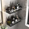 Crochets Rails étagères de salle de bain murales sans perçage douche shampooing support de rangement support d'étagère d'angle accessoires de toilette à domicile crochets de cuisine