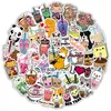 Embrulho de presente 50pcs bolha chá kawaii adesivo para notebooks laptop laptop bloco de sucata siutcase material scrapbooking adesivos fofos estéticos