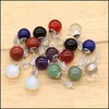 Stud 8Mm Natural Stone Crystal Earrings Tiger Eye Rose Quartz Turquoises Amethyst Opal Beads Earring For Women Baby Dhaus