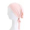 Katoen rekbare moslim pre-tie tulband binnenhaar caps haar banden headscarf bandanas India hoed vrouwelijke hoofdwind turbante mujer