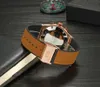 Armbandsur släpp lyxklocka automatiska män rose fodral brun läder gummiband avslappnad sport reloj hombre1805266