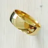 Haute poli classique hommes garçon or 18 carats 6mm 8mm bague argent 316L acier inoxydable anneaux mode femmes mariage bijoux dame fête cadeaux en gros