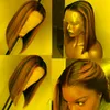 Lace Wigs Highlight Bob Wig Colored Human Hair Brazilian Ombre Frontal 13 1 T Part Short For WomenLace