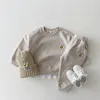 2st/Set babykläder Autumn Toddler Girls Outfits Infant Boy Cartoon Pyjamas Kids Leisure Wear Cotton Long Sleeve Set 220507