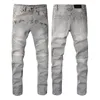 Модные джинсы Мужские дизайнерские скинни Rip 2022 Biker Skull For Man Grey Denim Distress Cult Rapper Street Plus Plus Size Light Blue Straigh