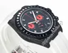 DIWF ETA A7750 Automatisk kronograf Unisex Mens Womens Watch Carbon Fiber Diamond Bezel Red Black Dial White OysterFlex Rubber Super Edition PURETIME I9