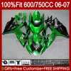 OEM Green Metal Body for Suzuki GSXR-600 GSXR750 K6 GSX-R750 06-07 Bodywork 130NO.76 GSXR 750CC 600CC 750 600 CC GSXR600 06 07 GSXR-750 2006 2007 Injektionsformmissor