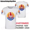 Französisch-Polynesien Free Custom Flag Wappen T-Shirt Tahitian Männer Emblem Shirts DIY Staaten Stadt Name Nummer T 220616