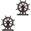 Coprivolante 2 pezzi Decoro in resina Decorativo per desktop Timone Ornamento per barcaSteering