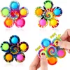 Färgglada Sensory Fidget Push Bubble Board Leksaker Dimple Fidgets Finger Play Game Anti Stress Spinner Fingertip Gyro