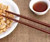 滑り止め木製の箸和風の自然な手作り文字列ラウンド中国食器6スタイルラップBES121