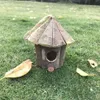 Wiszący gniazdo drewniany dom na zewnątrz wentylowany dla małych ptaków kurczaki wróble wróbla dekoracje ogrodowe 238f