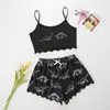 Женщины летние скелетные скелеты Skull Smisole Shorts Pajama Sets Женская сексуальная безмолвная хвостовая талия с короткими брюками 2PCS 220527