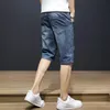 Herren Shorts Sommer Dünn Ripped Denim Jugend Trend Slim Stretch Blau Herren Hosen Kleidung HosenHerren