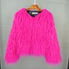 Colorful Warm Faux Women Fur Coat Oversize Black White Pink Plush Female Jacket Fur Autumn Winter Shaggy Outerwear