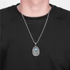 Ailes d'aigle en acier inoxydable 316L hibou animal Colliers Pendentifs incrustation argent turquoise design antique rétro Étiquettes de locomotive bijoux pour hommes et femmes