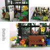 City Street View Creative Coffee Shop House Flower Shop Building Block Diy Architecture Bricks Light Sets Kids Toys Girls Gifts G220524