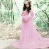 Lace Maxi Pogray Pogray Props Embarazo Maternidad Vestidos de manga larga para PO Shoot Destino de mujeres embarazadas 322T