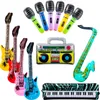 Autres fournitures de fête d'événement 13 pièces/lot ensemble de jouets gonflables Rock Star 1 radio 4 guitare 6 microphones Saxophone clavier accessoires de piano F amaAo