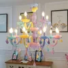 Lâmpadas pendentes Princesa Crystal Candelier Kids Room Lâmpada Casamento criativo Vida LED LED ROUTO K9 CL33107PENDIDO