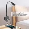 Topoch Wall Mounted LED Reading Light Lamp 11 Inch Gooseneck with USB Port Plug in Headboard Night 3 Emitting Colors and Brightness Changeable Touch On/Off/Dimmer