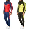 Herrspårsperioder Set Set Male Colorful Plaid Men Sport Zipper Suit Autumn Sweatshirt Running Jackets Gyms Mens Setmen's