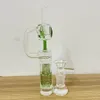 Blue Green Mini Glass Bong Hookah Bubbler Recycler Oil Rigs Portable Water Bongs Smoking Shisha Water Pipes Dab Rig1456239