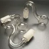 Ciotole di vetro da 10 mm Tubi di fumo in Pyrex Ciotola di tabacco in vetro spesso trasparente maschio per Dab Rig Adattatore per bong a percolatore Trasparente Tipo piegato Accessori per tubi di fumo