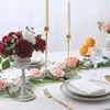 装飾的な花の花輪の横たわっている25ピースの本物探しの泡の偽のバラの結婚式のブーケのための茎のブライダルシャワーセンターピースパーティーデコラ